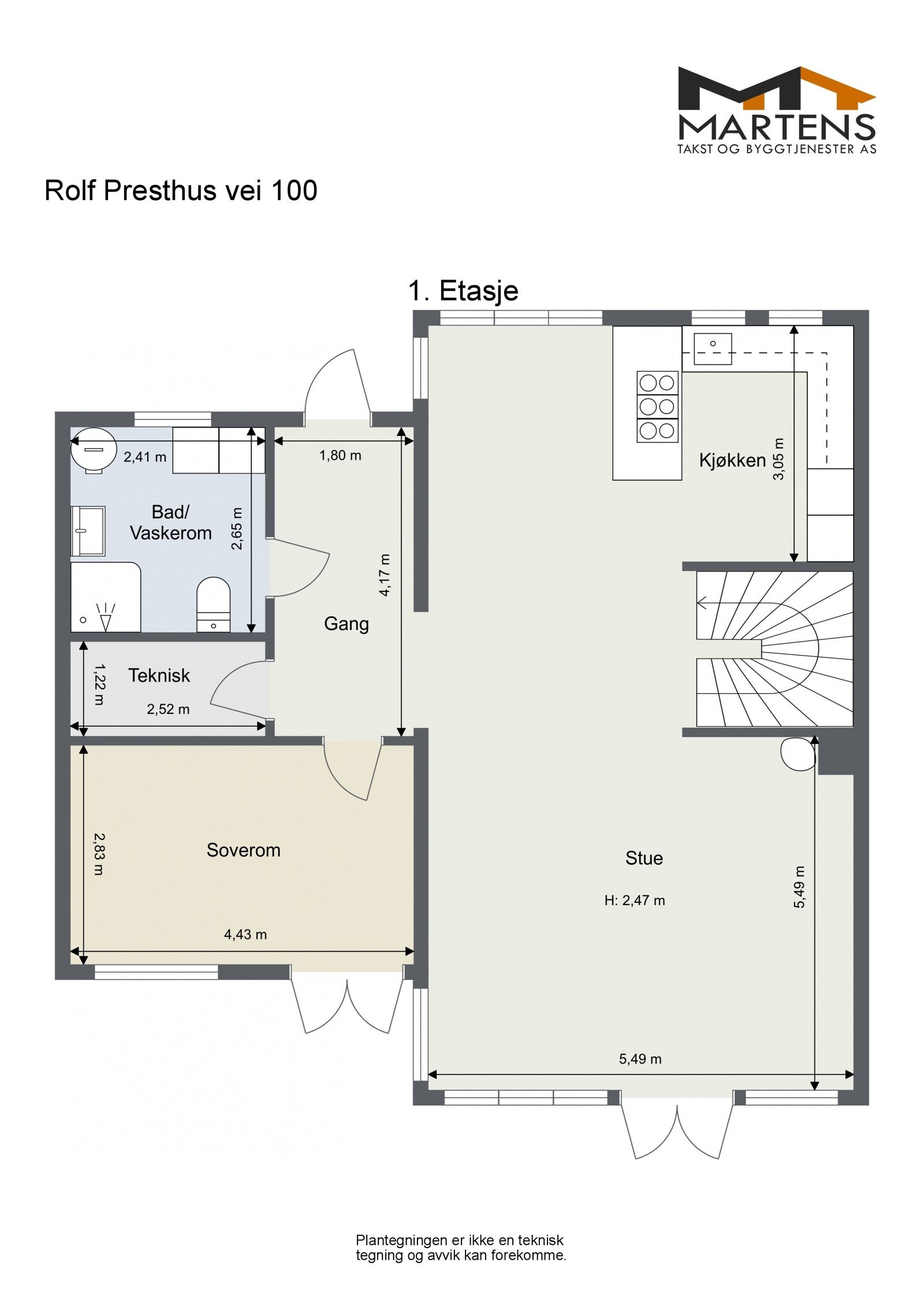 Plantegning - 1. etasje Galleribilde