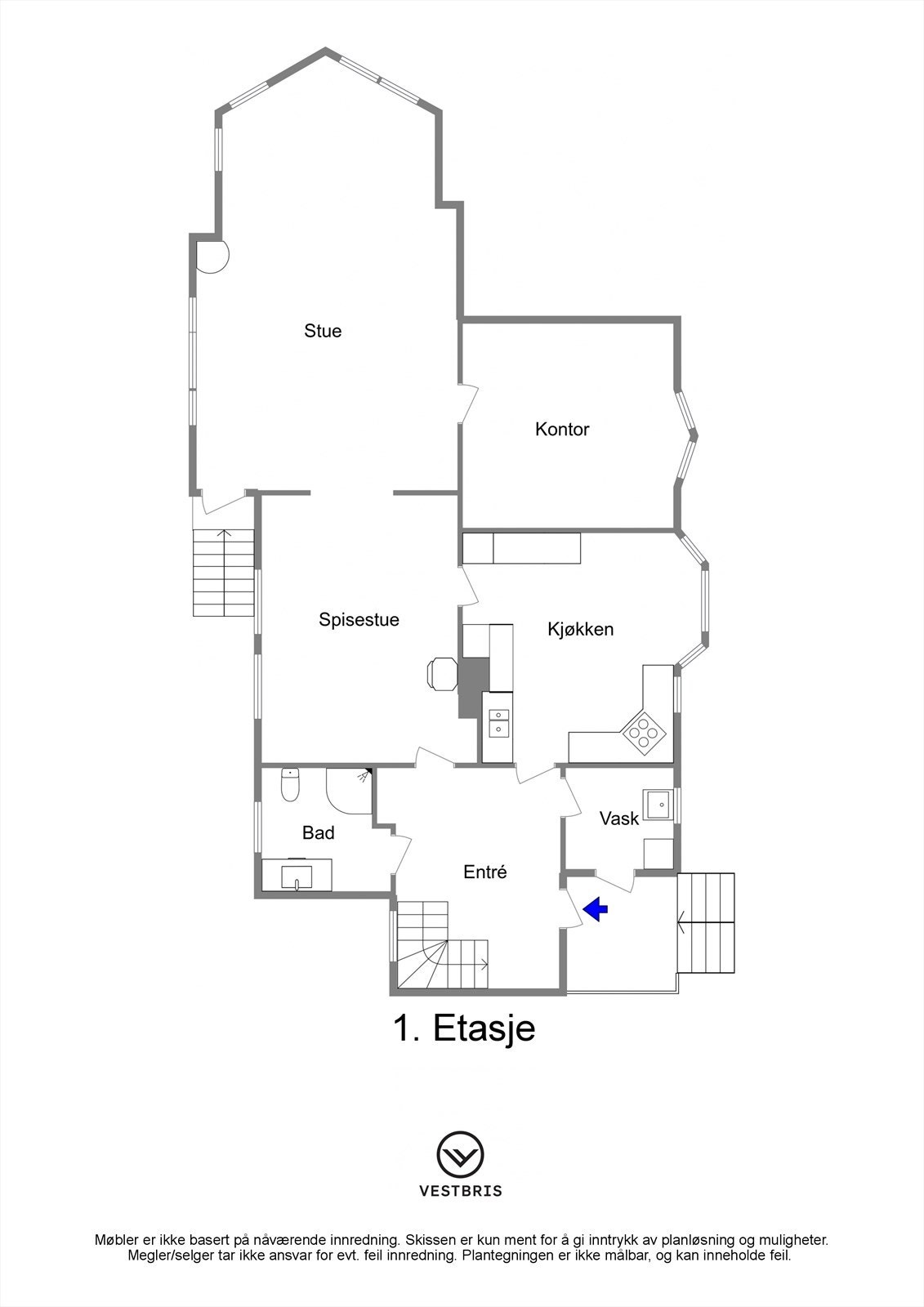 Planskisse - 1. Etasje - 2D Galleribilde