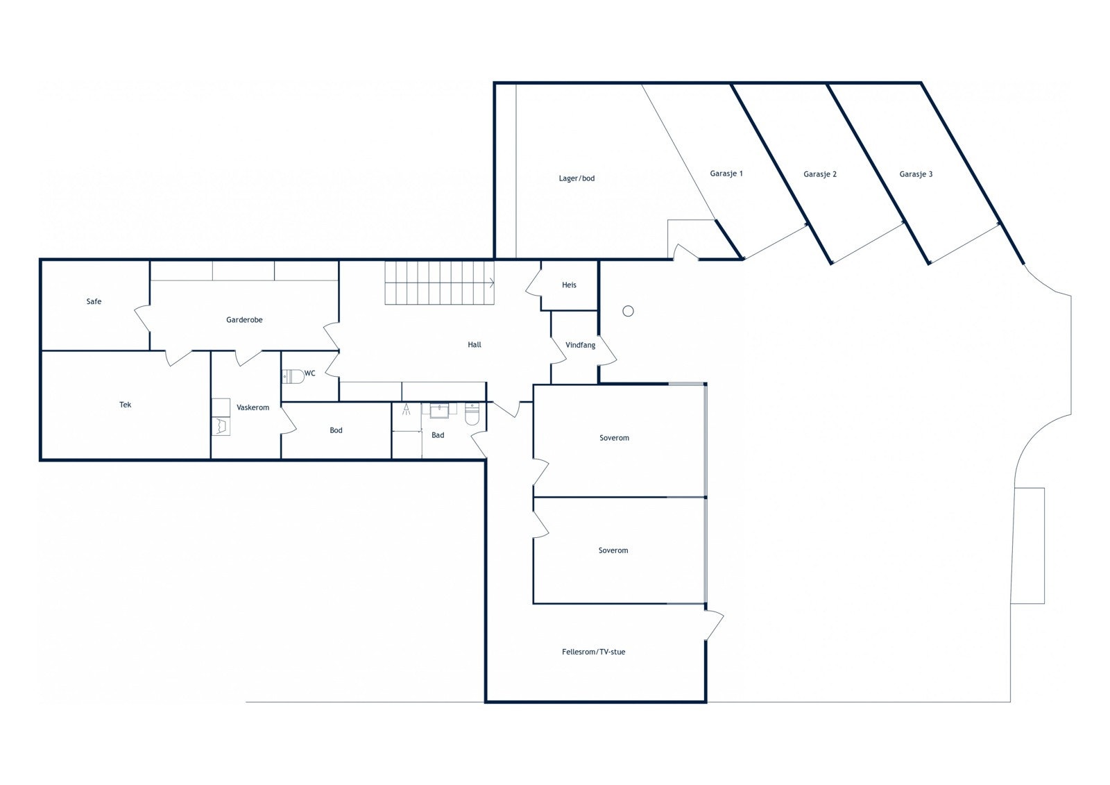 Plantegning 1. etasje Galleribilde