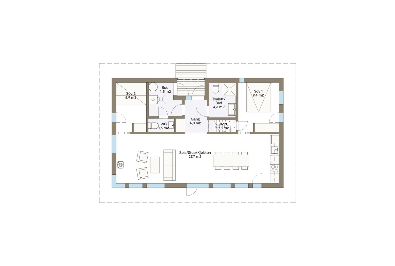 Plantegning Vy19AH, hovedplan Galleribilde