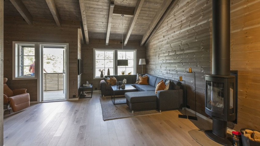 Stue fra visningshytte - Bildet er kun ment som orientering og avvik vil derfor kunne forekomme Galleribilde