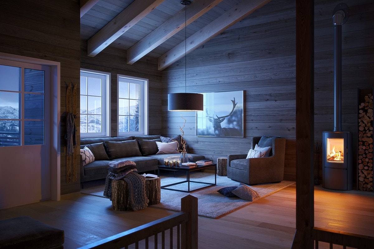 Illustrasjon av stue Galleribilde