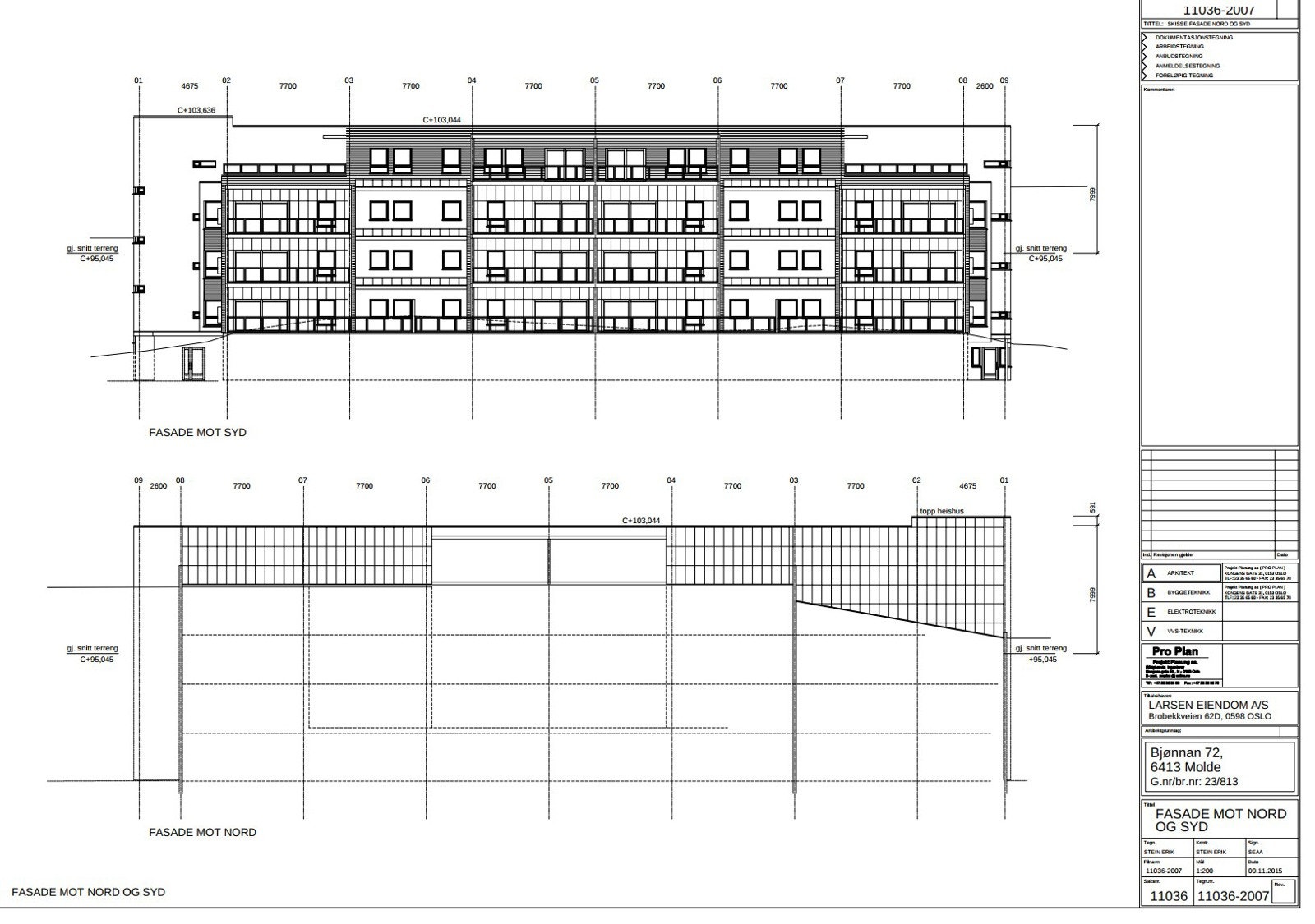 Bjønnan 72- Fasade mot nord tiltak 2016 Galleribilde