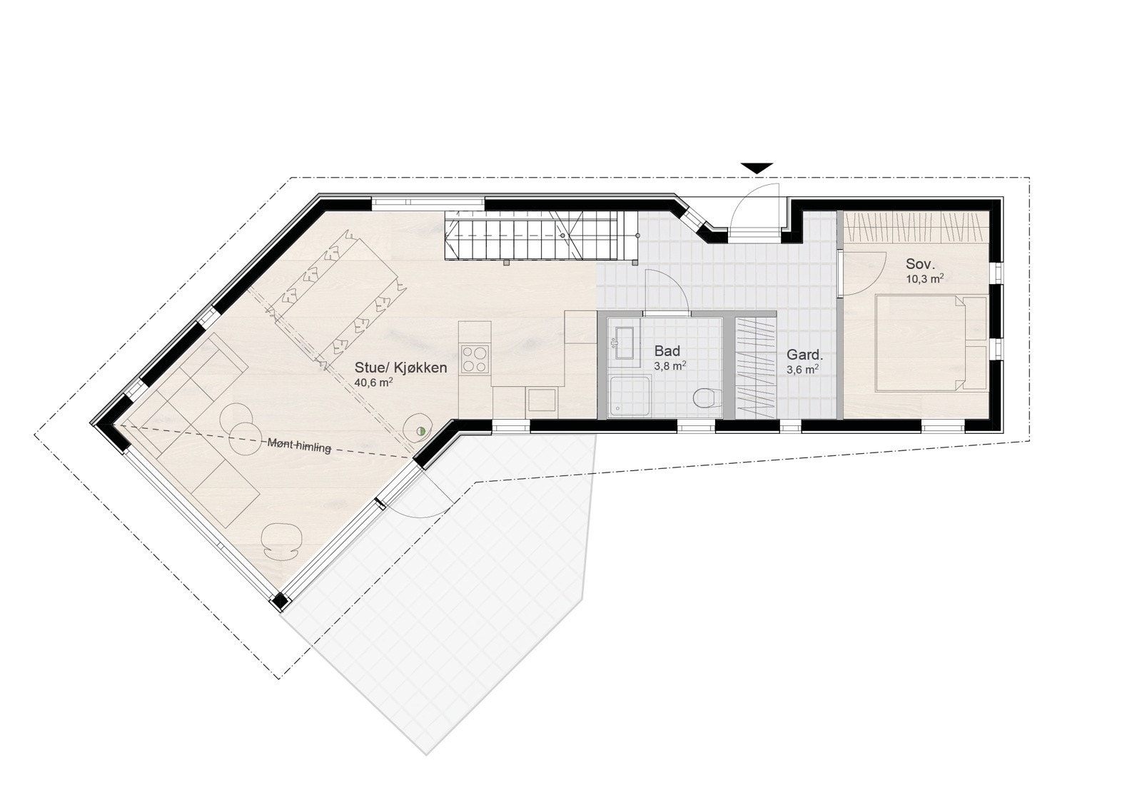 Plantegning 1. etasje Galleribilde