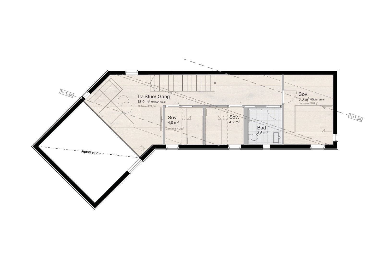 Plantegning 2. etasje Galleribilde