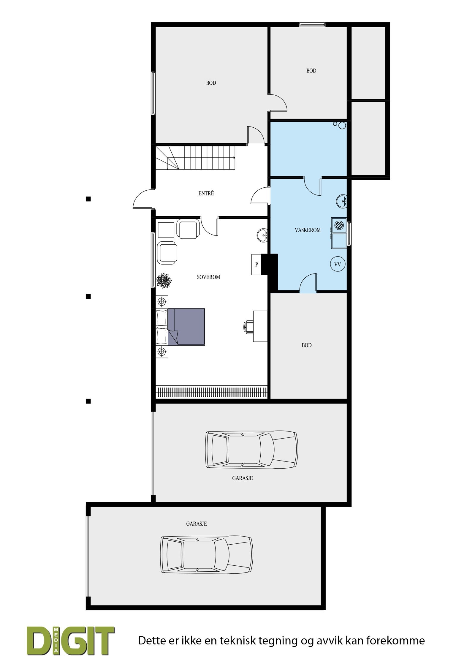 Plantegning underetasje 2 D Galleribilde
