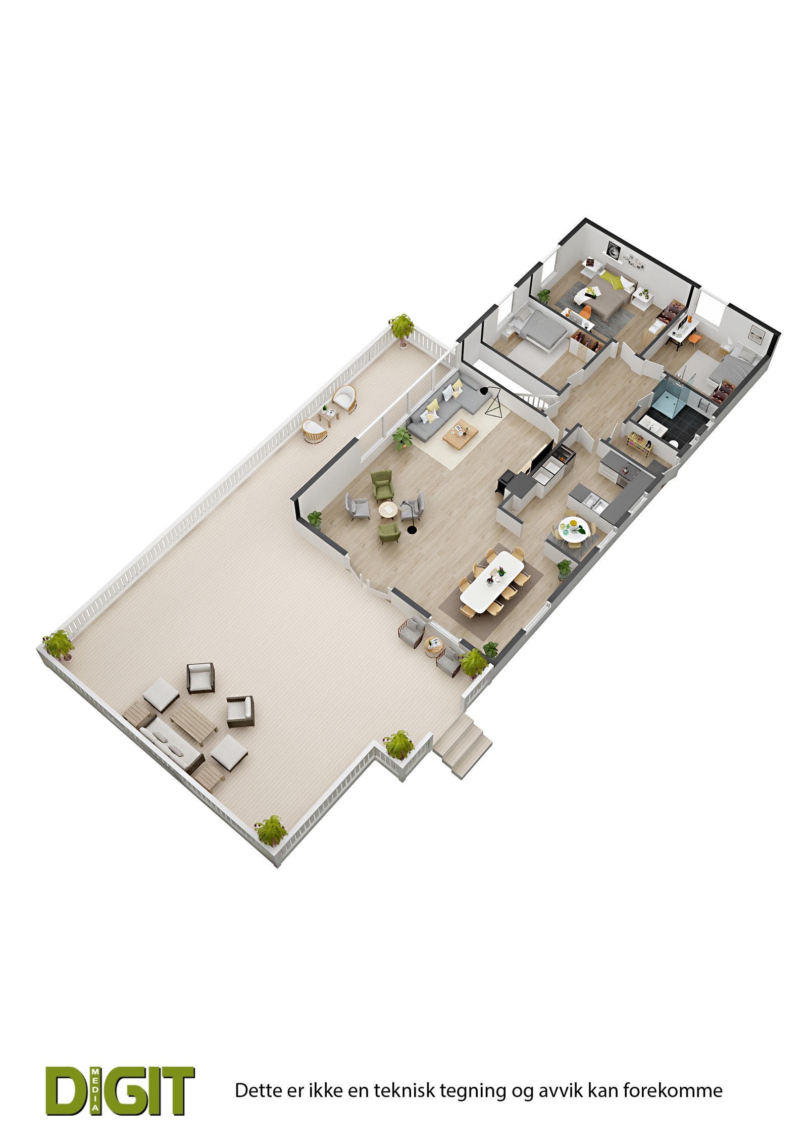 Plantegning 1. etasje 3 D Galleribilde