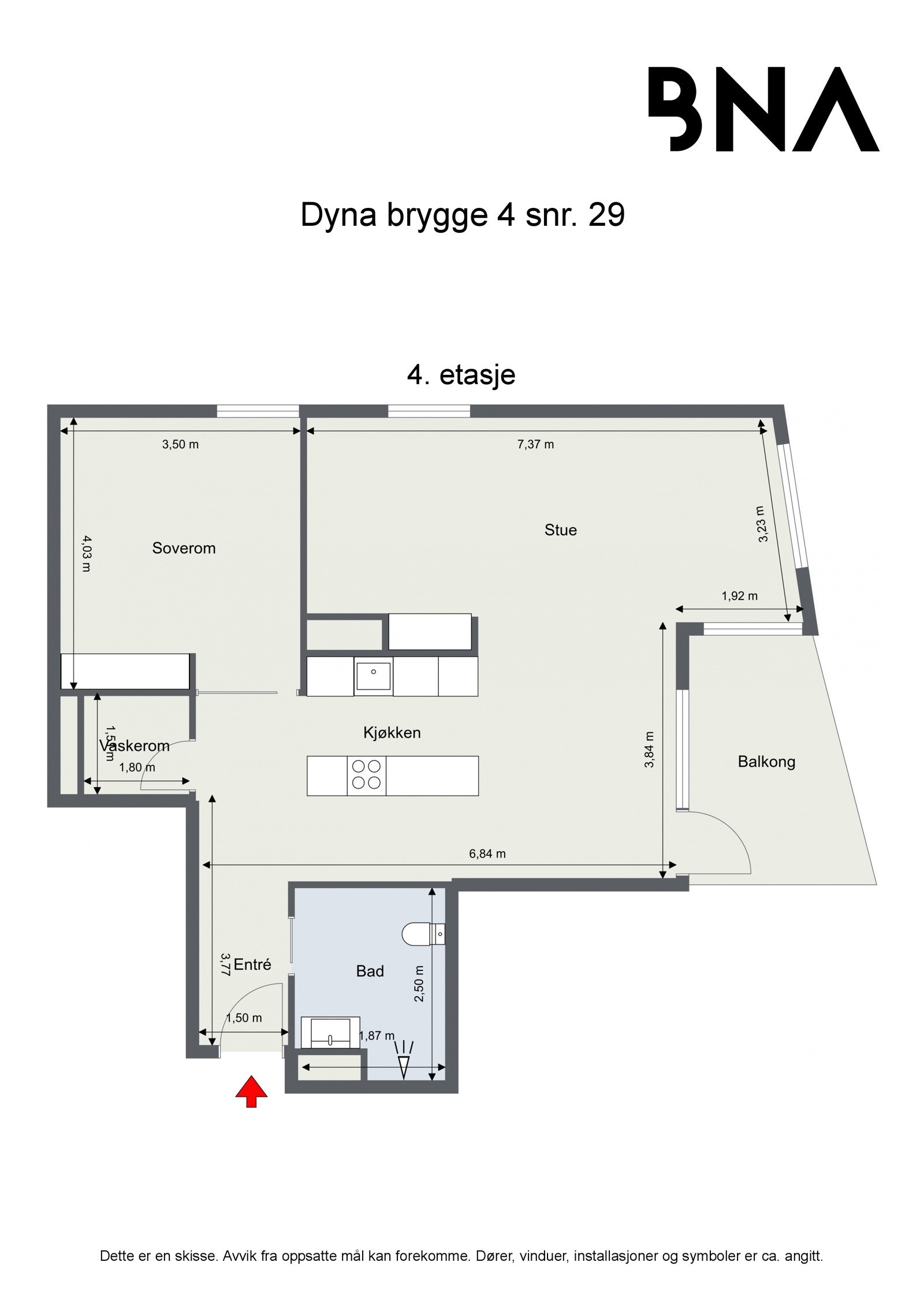 Plantegning - Dagens planløsning Galleribilde