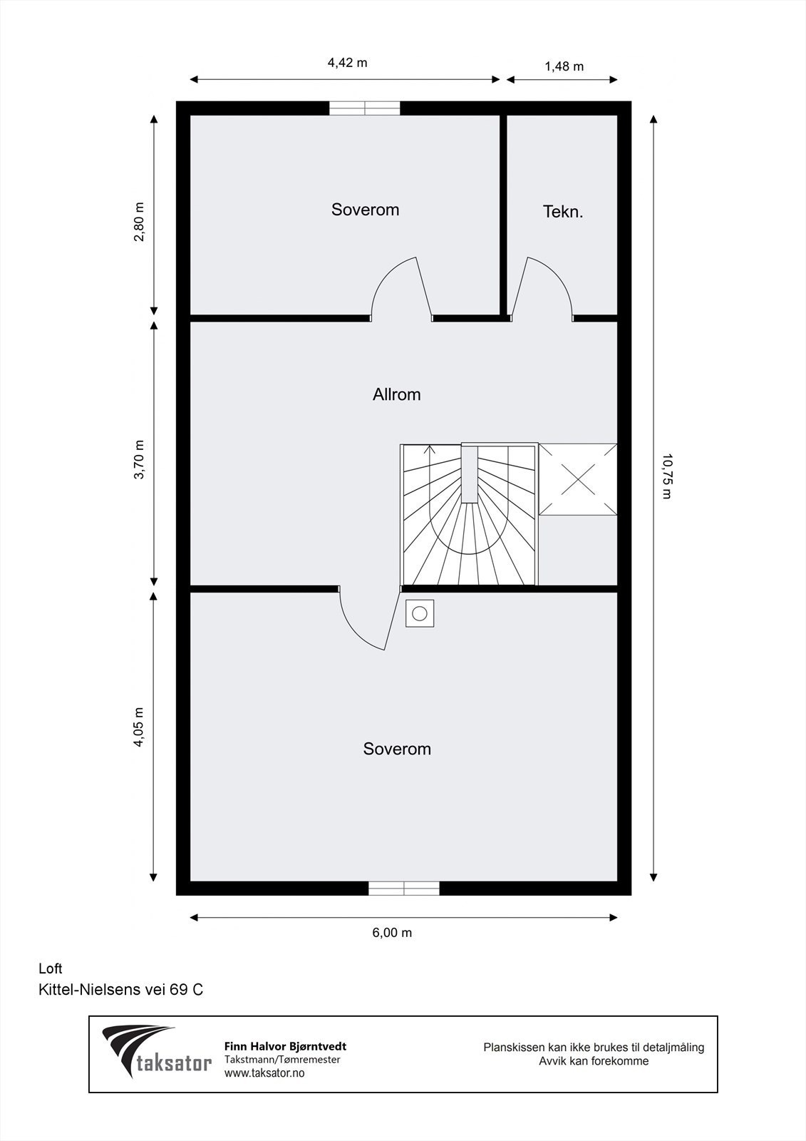 Plantegning - Loftetasje Galleribilde