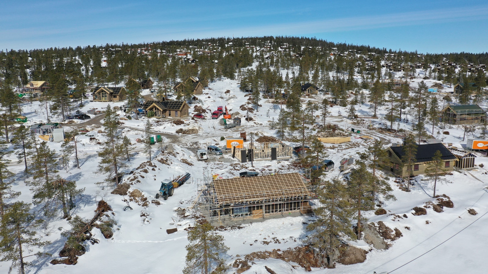 Dronebilde over området Galleribilde