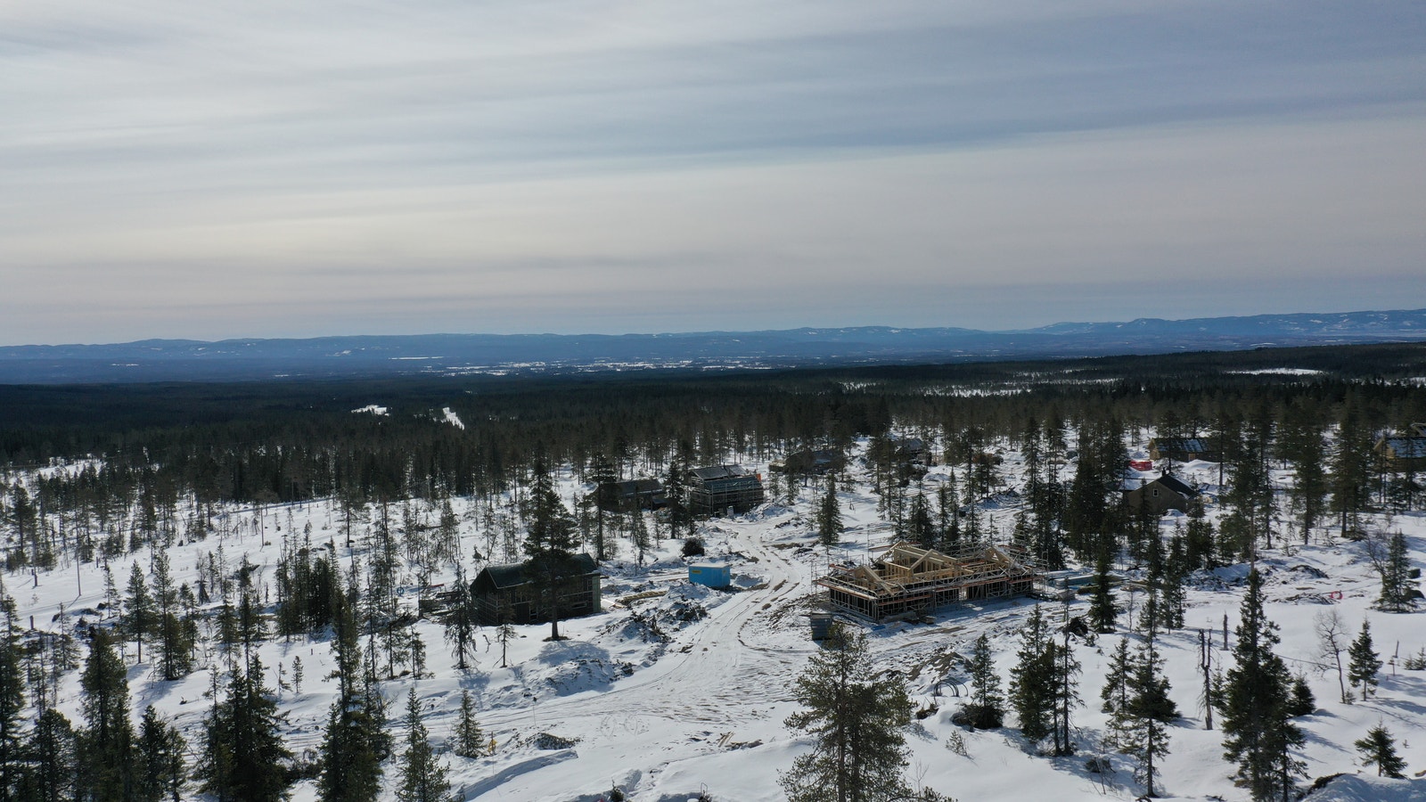 Dronebilde over området Galleribilde