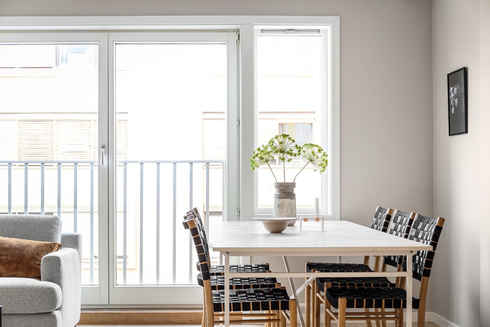 Tofløyet dør til fransk balkong Galleribilde