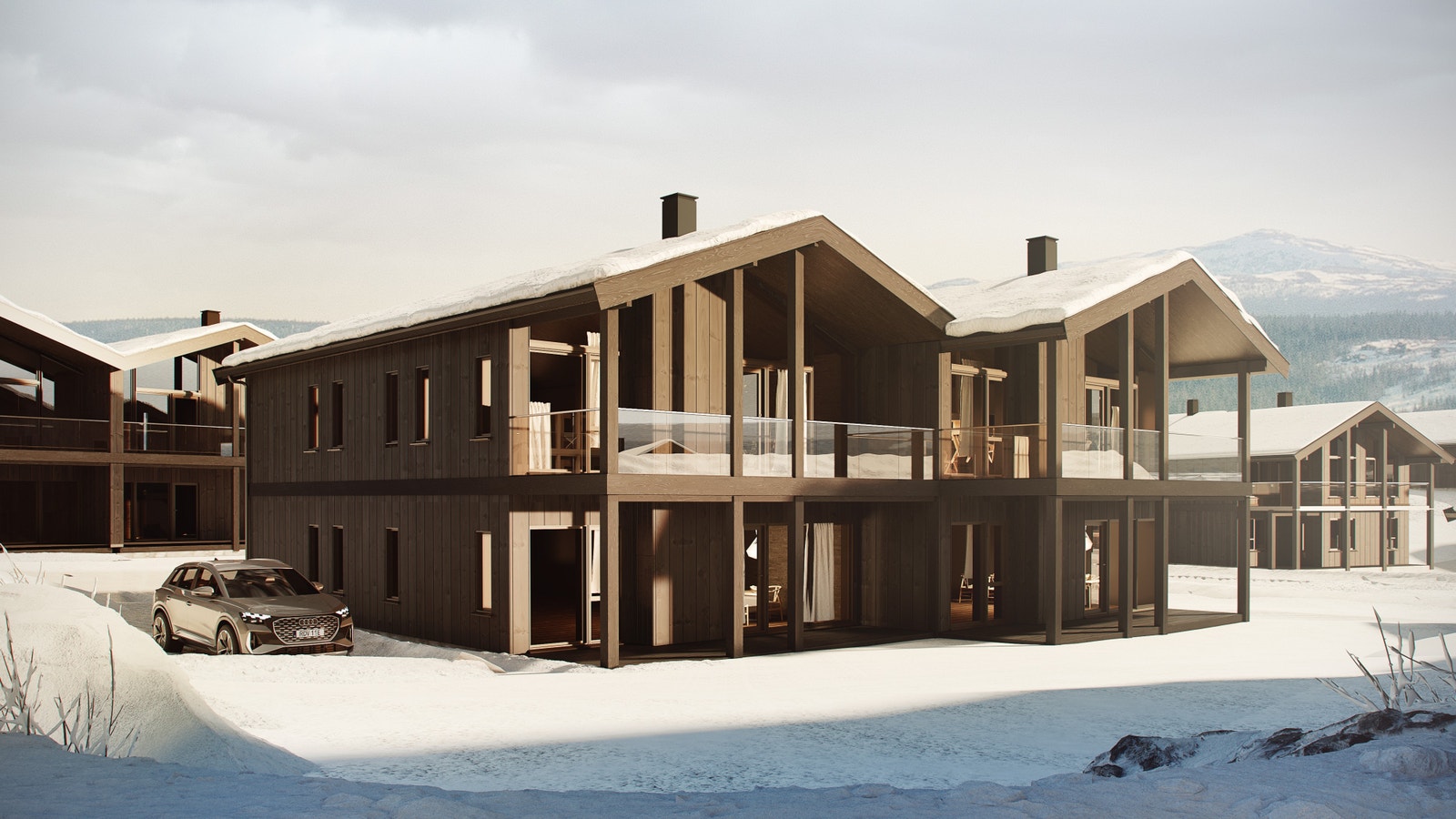 Leilighetsbygg med fire leiligheter, se mer på Tindelia.no Galleribilde