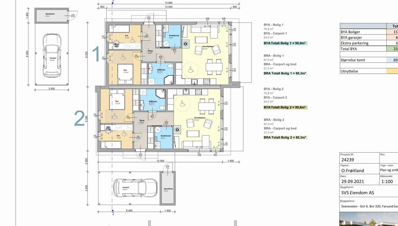 Plan og snitt Galleribilde