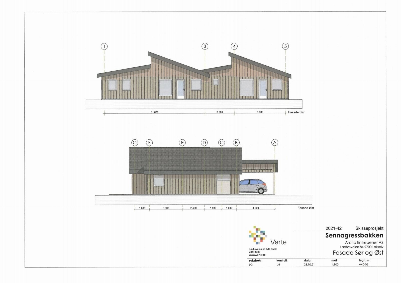 Sennagressbakken - Fasadetegning Galleribilde