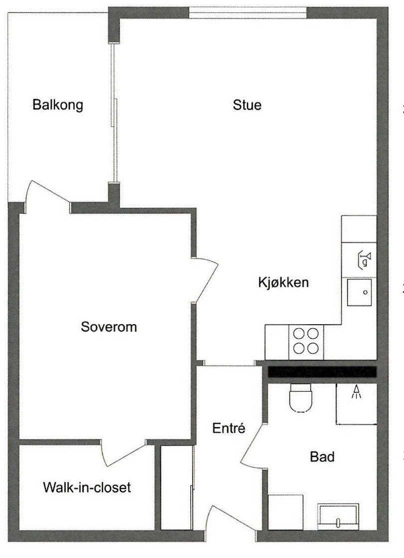 Plantegning av leiligheten. Galleribilde