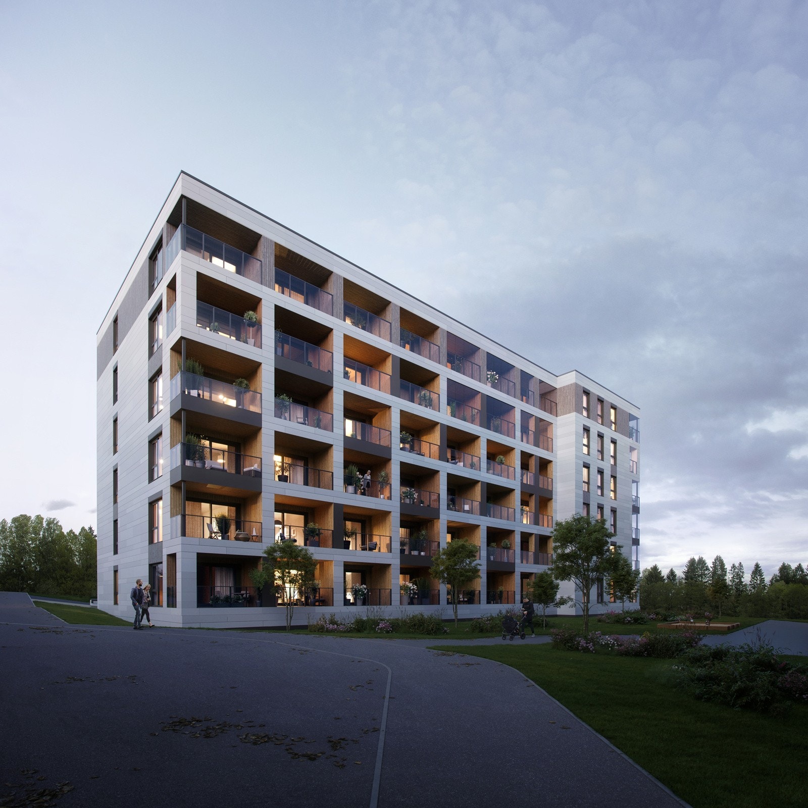 Illustrasjon av fasade. Galleribilde