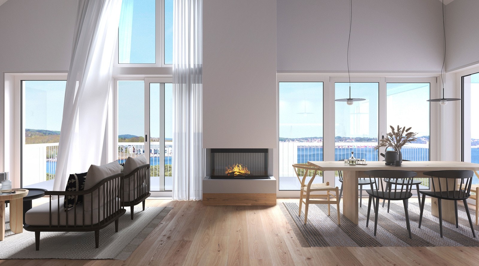 Leilighetene vil få høy standard med gasspeis, vannbåren gulvvarme, flotte materialvalg, stor terrasse, heis, garasjeplass mm. Galleribilde