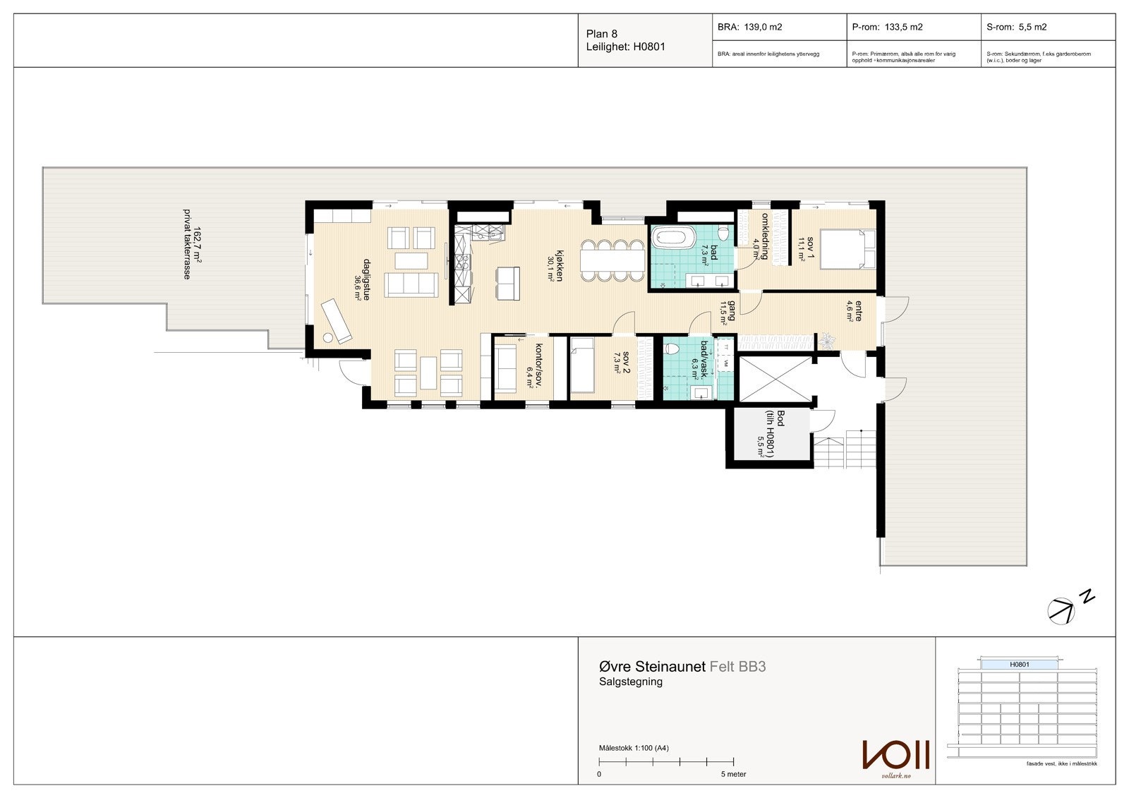 Salgstegning H0801 Galleribilde