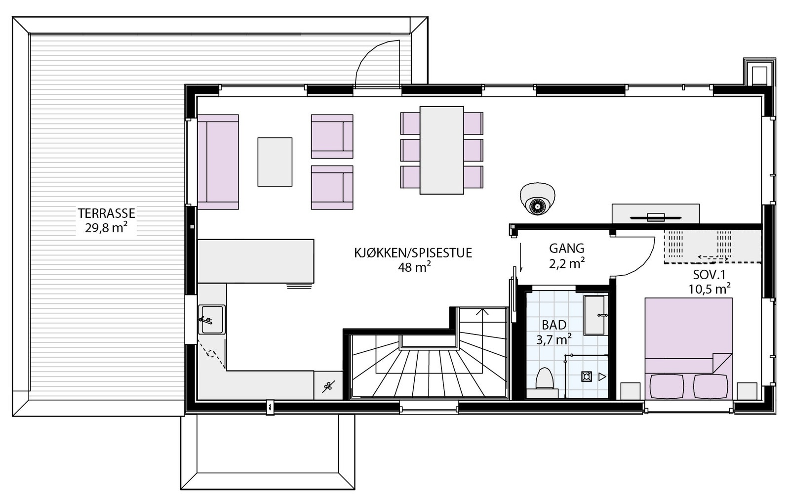 Plantegning 2. etasje Galleribilde