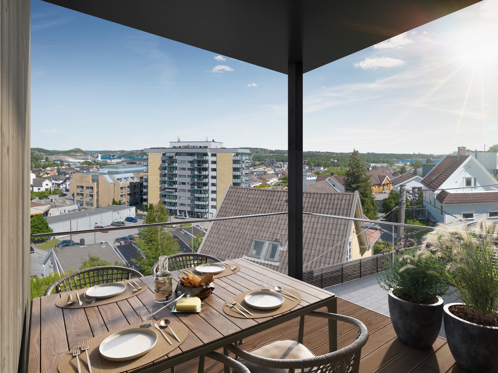 Illustrasjon - Flott utsikt mot Lund/Marvika og Kongsgård. Galleribilde