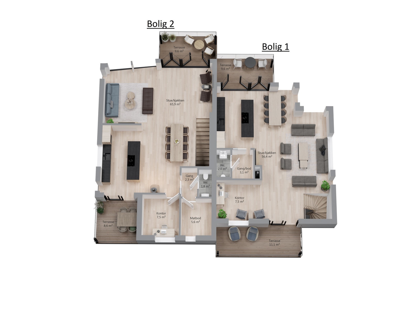 Bolig 1 og 2, 2 etasje Galleribilde