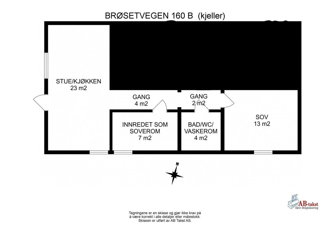 skisse av sokkeleiglihet Galleribilde