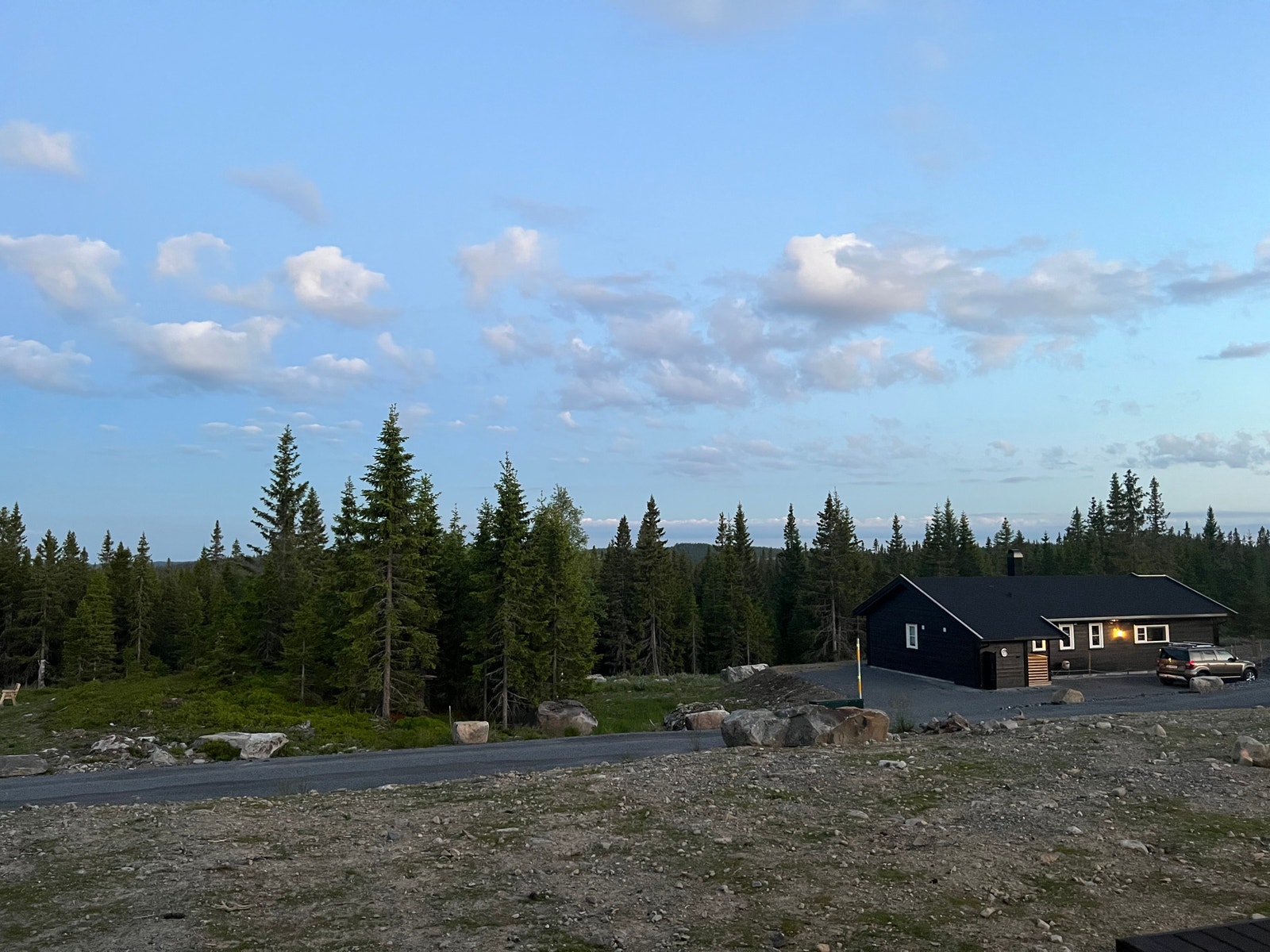 Utsikt fra verandaen en sommerkveld Galleribilde
