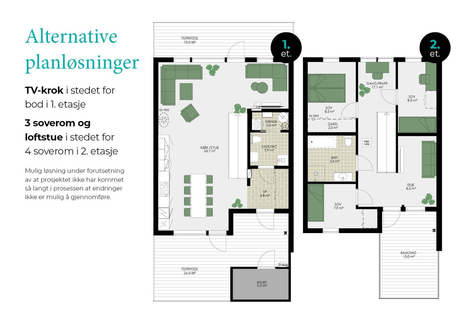 Alternative planløsninger Galleribilde