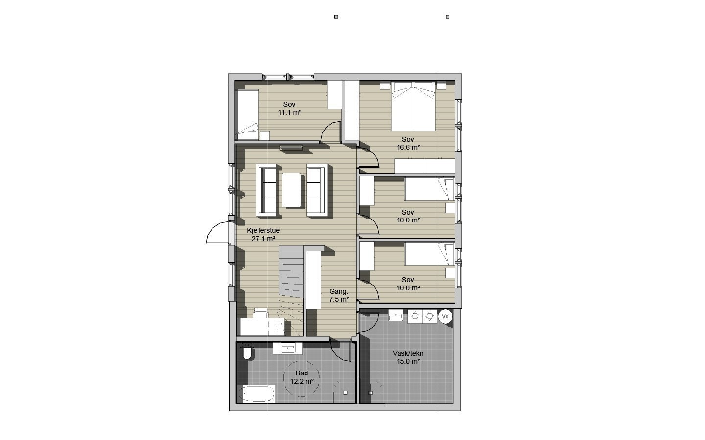 Plantegning underetasje Galleribilde