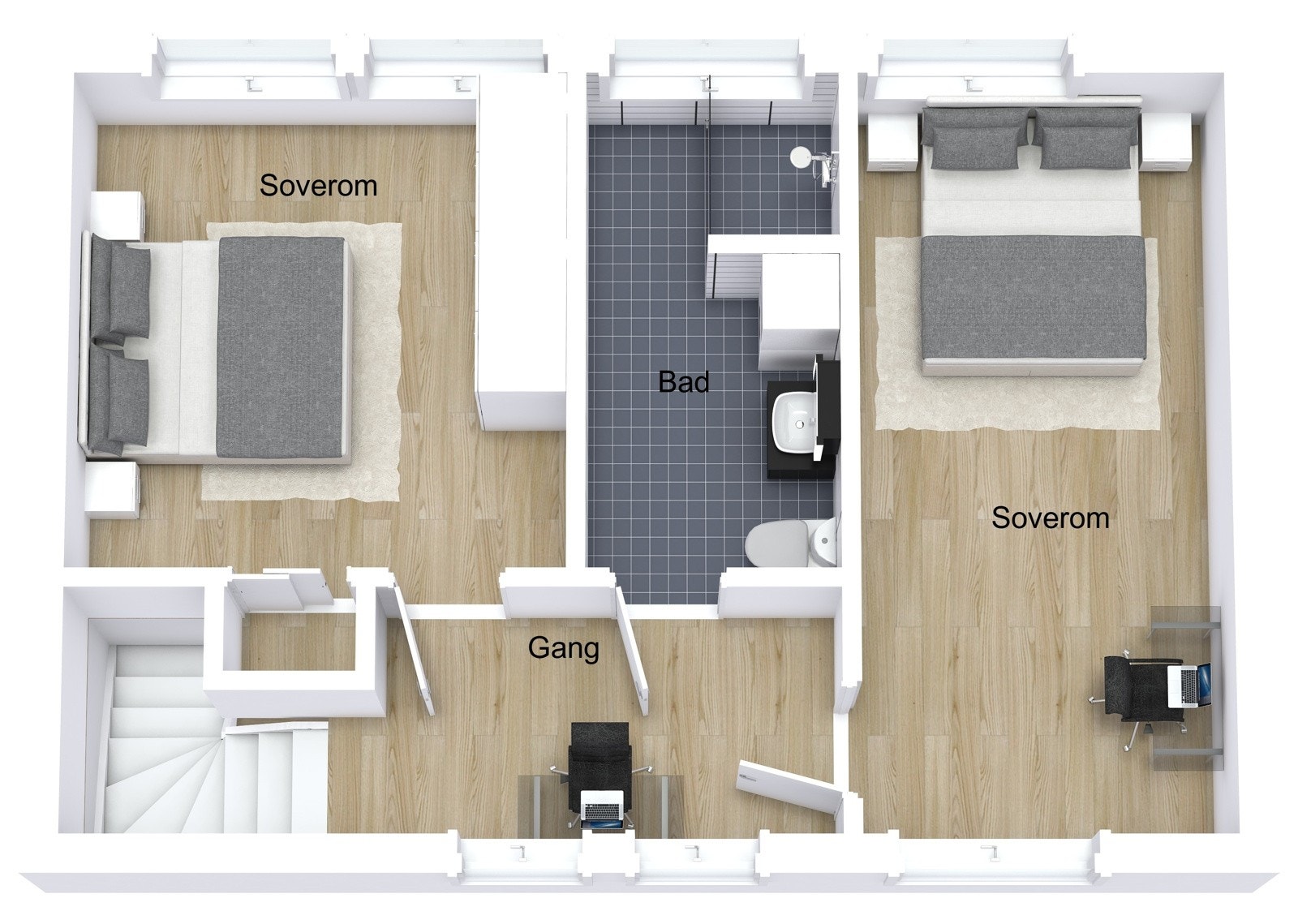 Planløsning 2.etasje Galleribilde