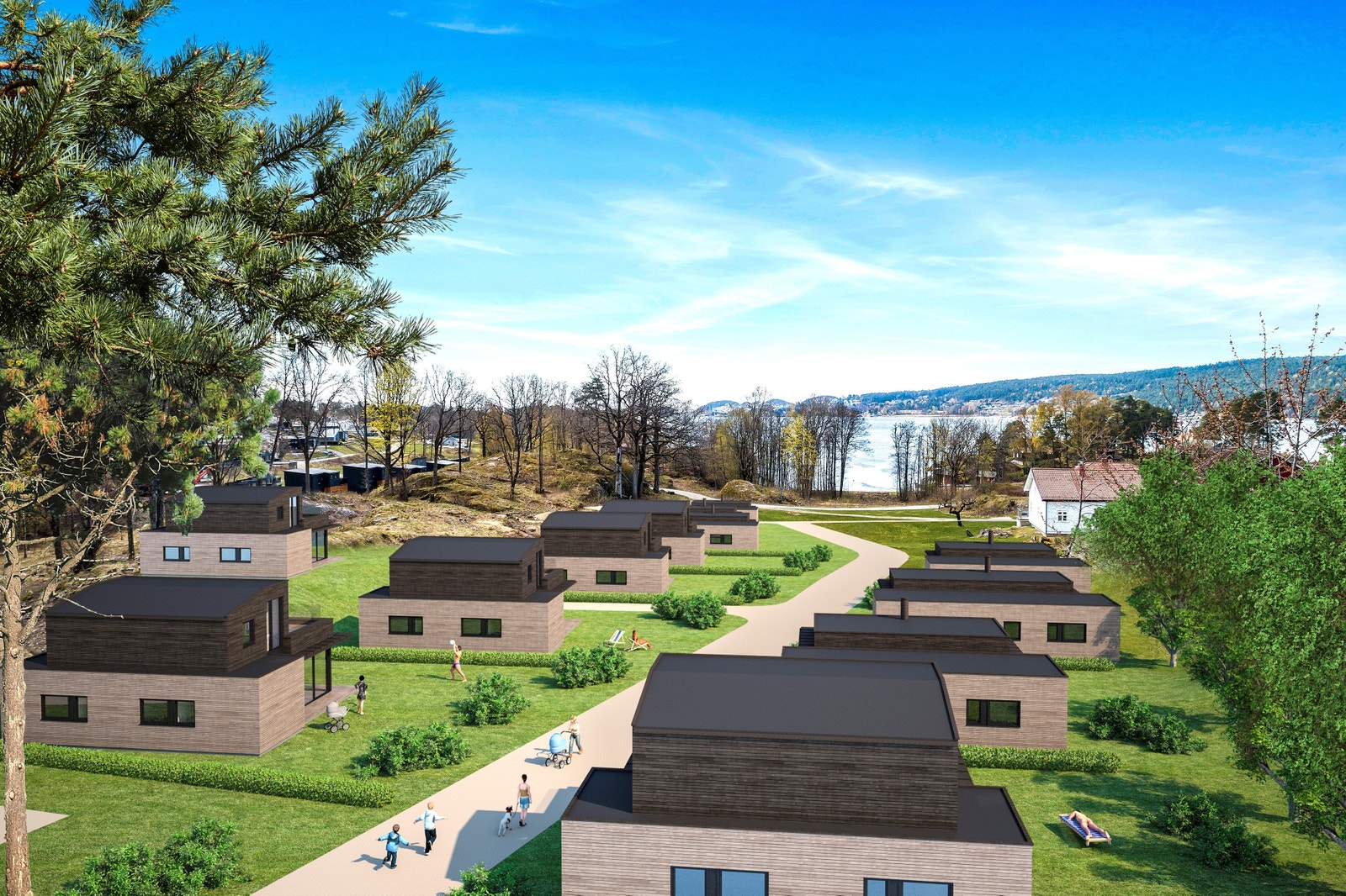 Gårdsjordet drone mot syd - Langesund Galleribilde