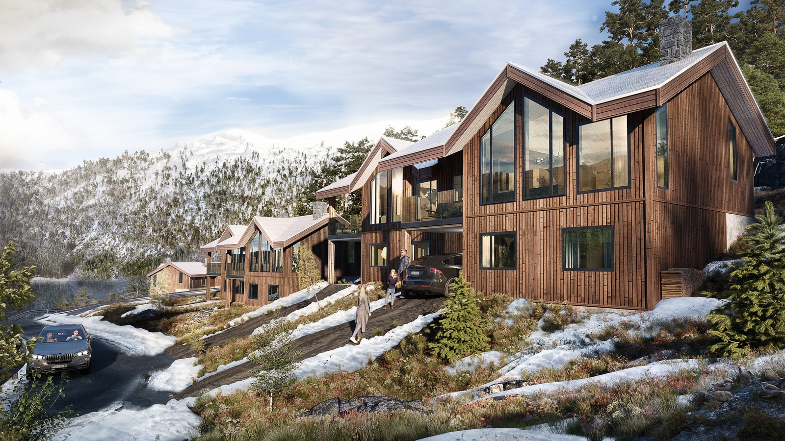 Tomannshytter i øverste hyttefelt kalt Svingen i Mørkveslia er nå for salg. Storslått utsikt og med dalens beste solgang. Galleribilde