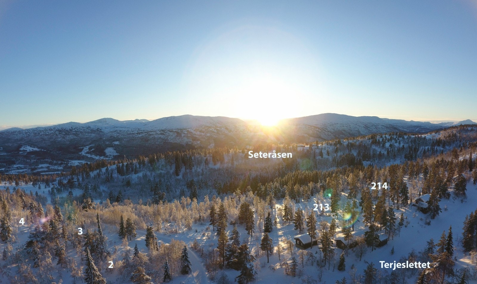 Mot sør Seteråsen og et utvalg av tomtene i Terjeslettet Galleribilde