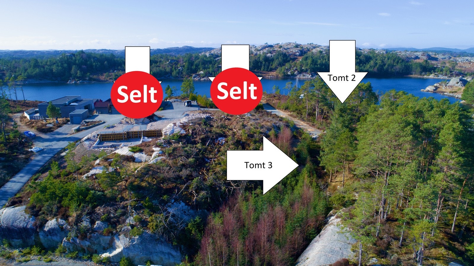 Oversiktsbilete av tomt 2 og 3 Galleribilde