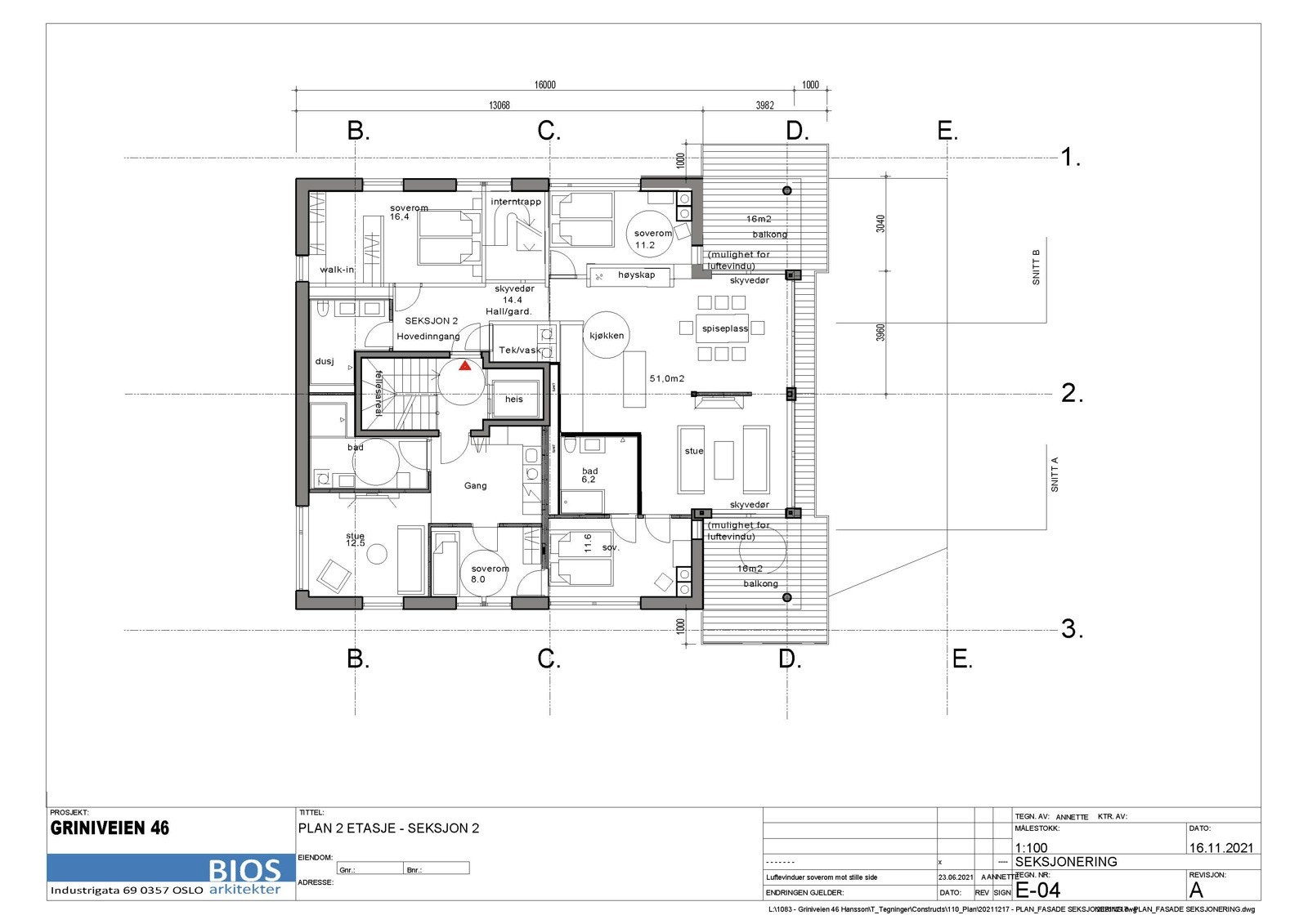 Planskisse 2. etasje Galleribilde