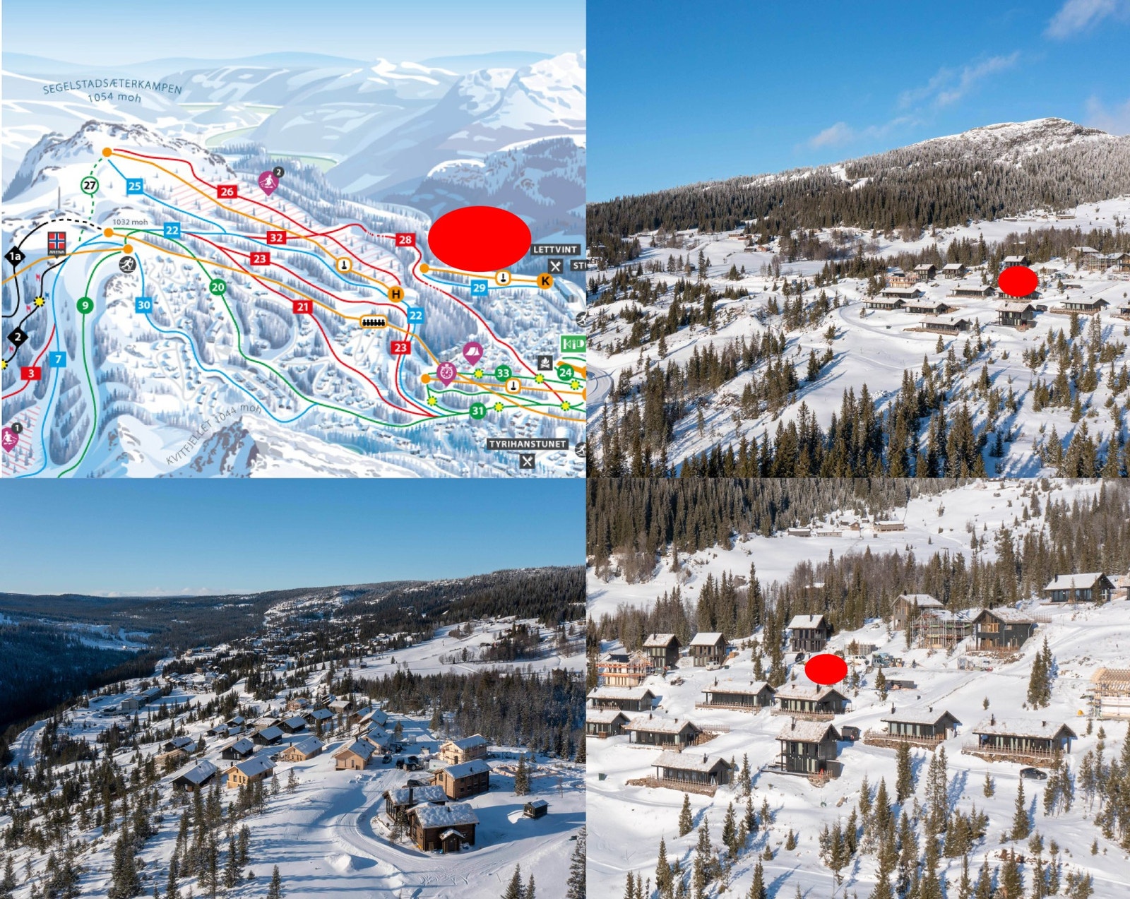 Tomtens ca plassering markert Galleribilde