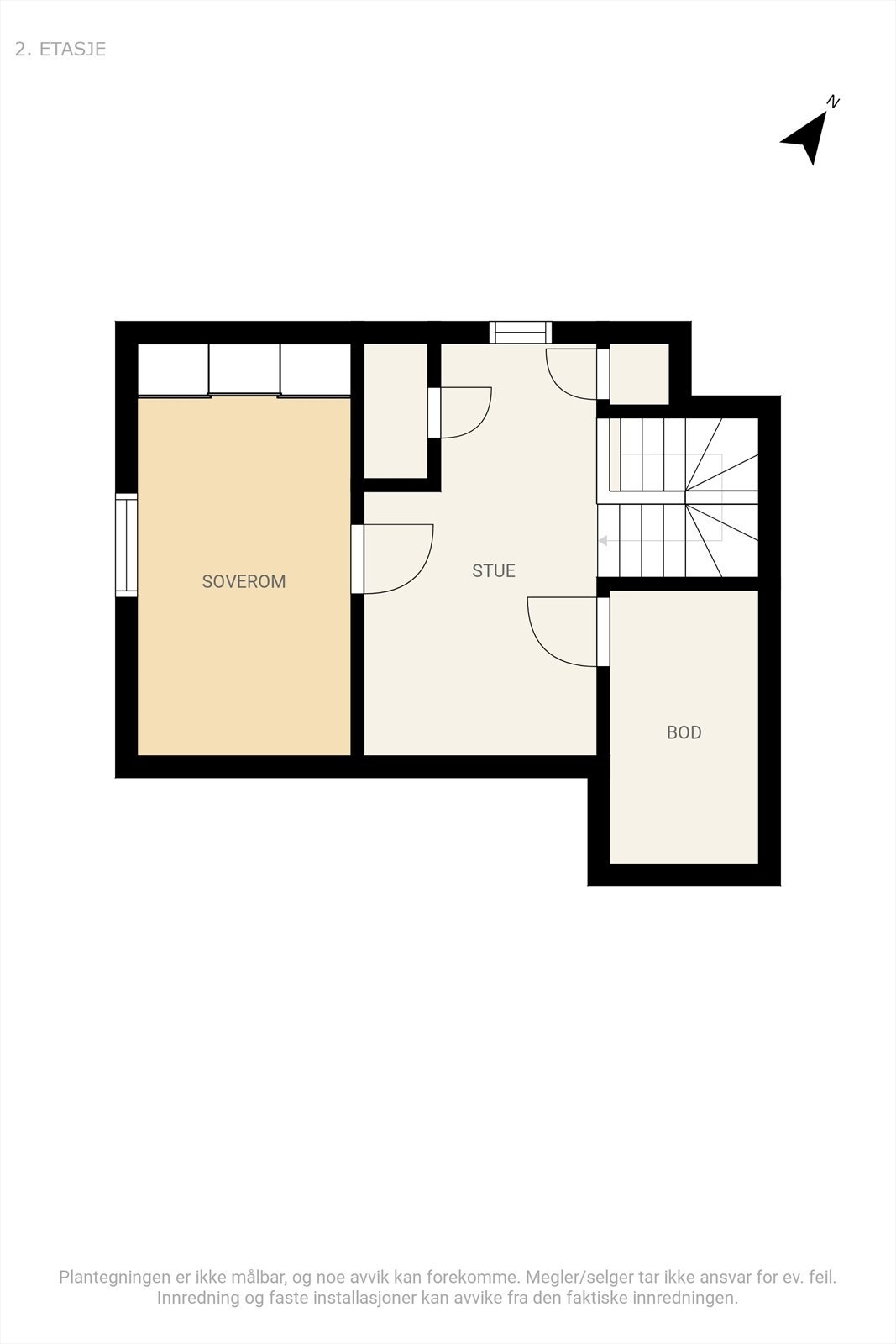 Plantegning loft/ 3. etasje. Galleribilde
