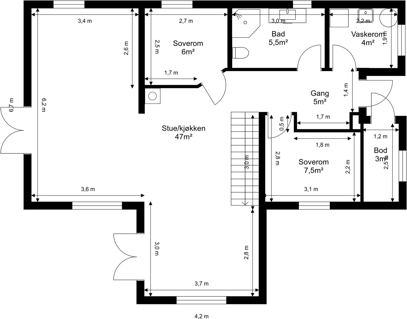 Planskisse 1.etg. Galleribilde