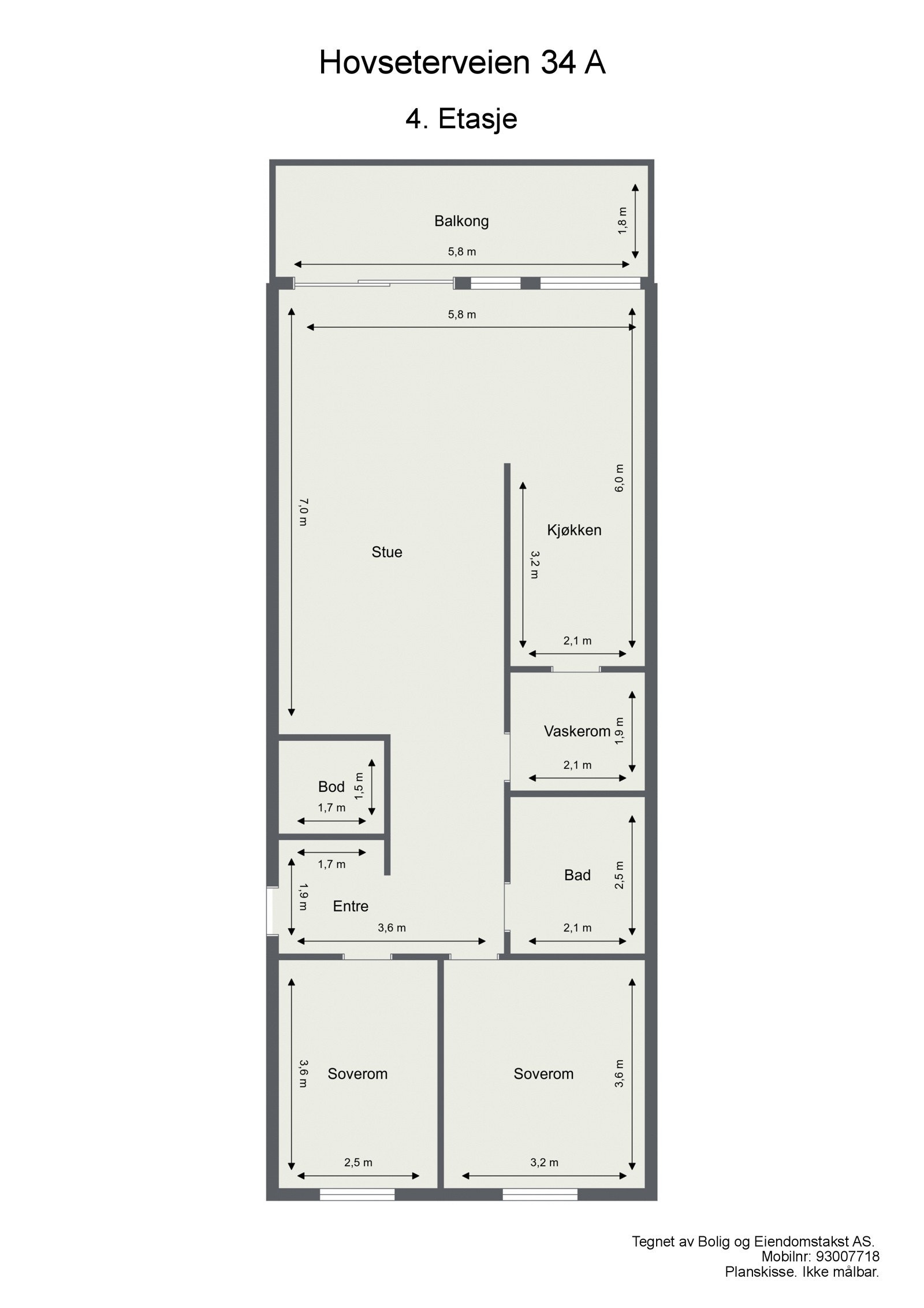 Hovseterveien 34 A - Plantegning. Galleribilde