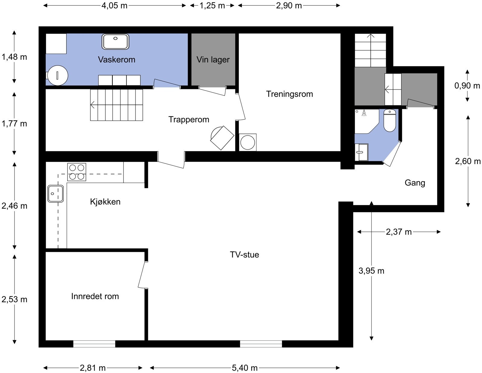 Enebolig over 3 plan - U. Etasje Galleribilde