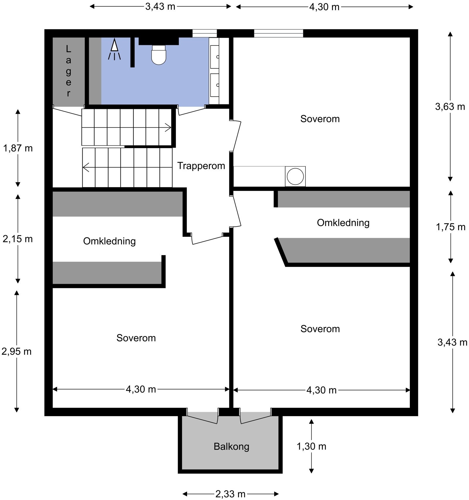 Enebolig over 3 plan - U.etg - 2. Etasje Galleribilde