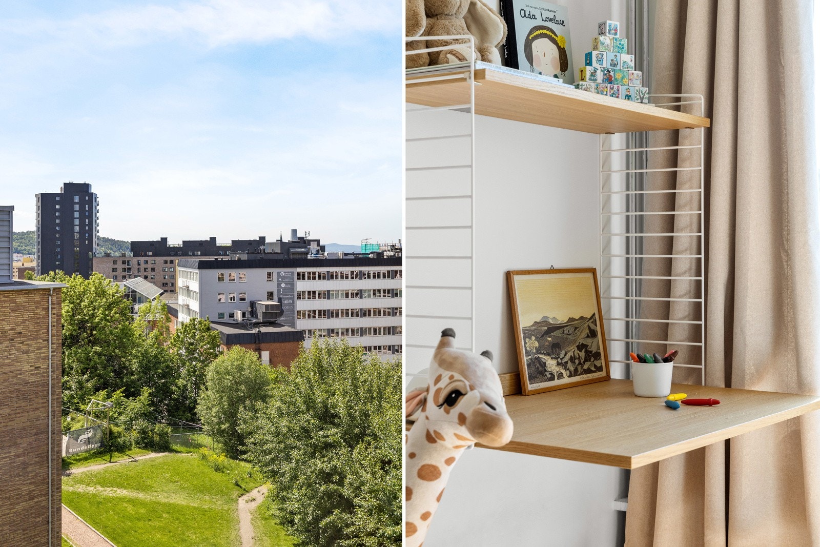 Utsyn til grøntarealer fra soverom 2, her kommer Østre Parkdrag. Galleribilde