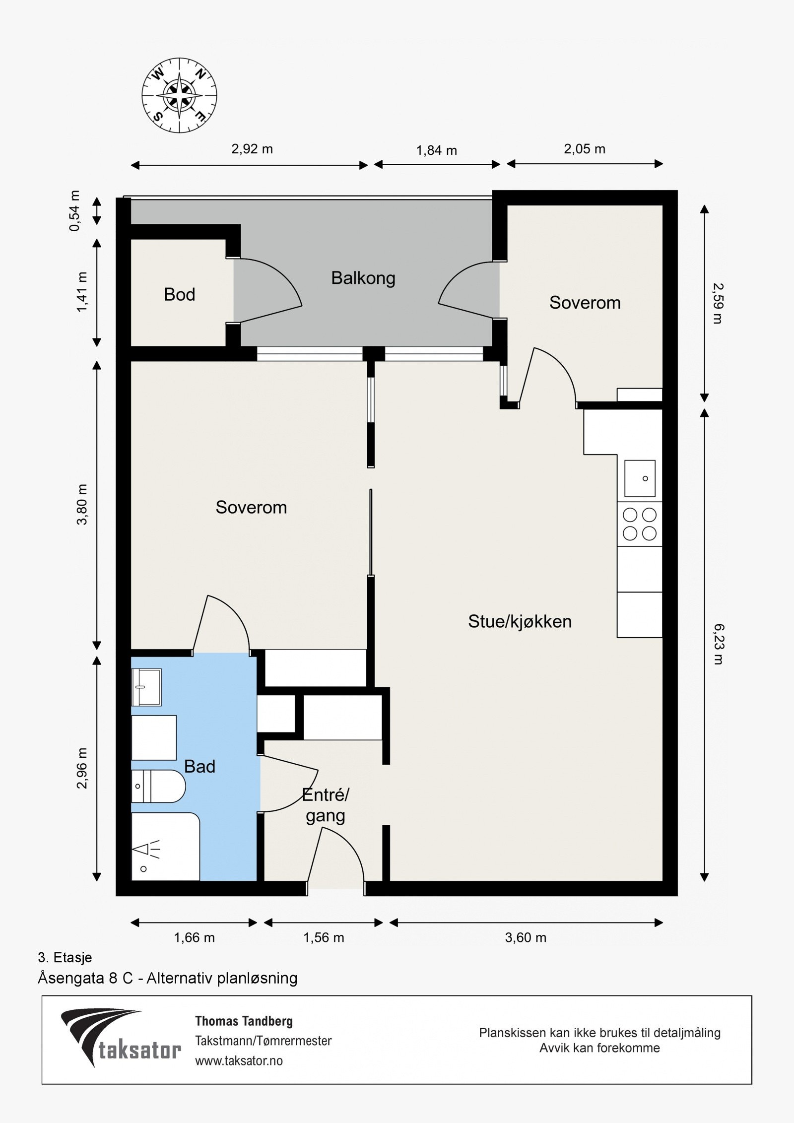 Alternativ planløsning for de som skulle ønske å flytte kjøkkenet ut i stuen. Galleribilde