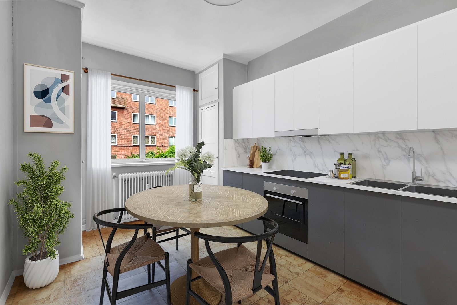 Virtuelt stylet - Et romslig, separat kjøkken med muligheter. Galleribilde