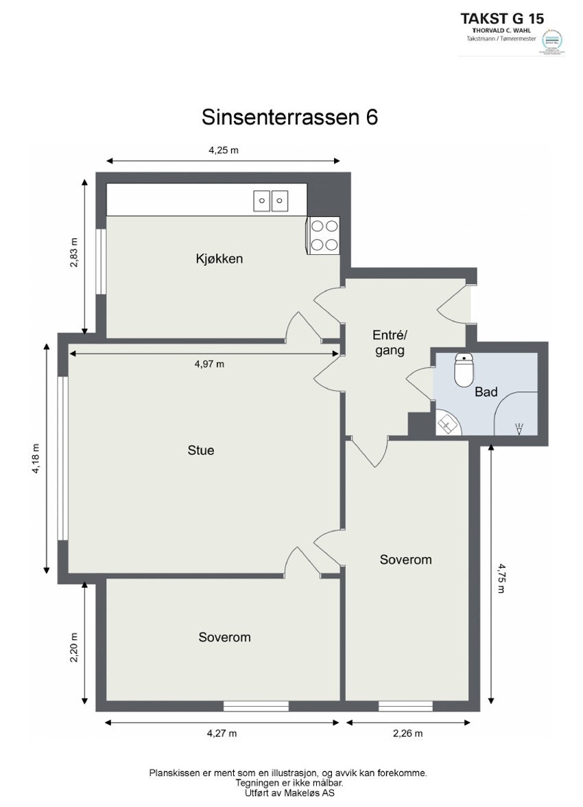 Hjørneleiligheten skiller seg ut med sin arealeffektive planløsning og gode romfølelse. Galleribilde