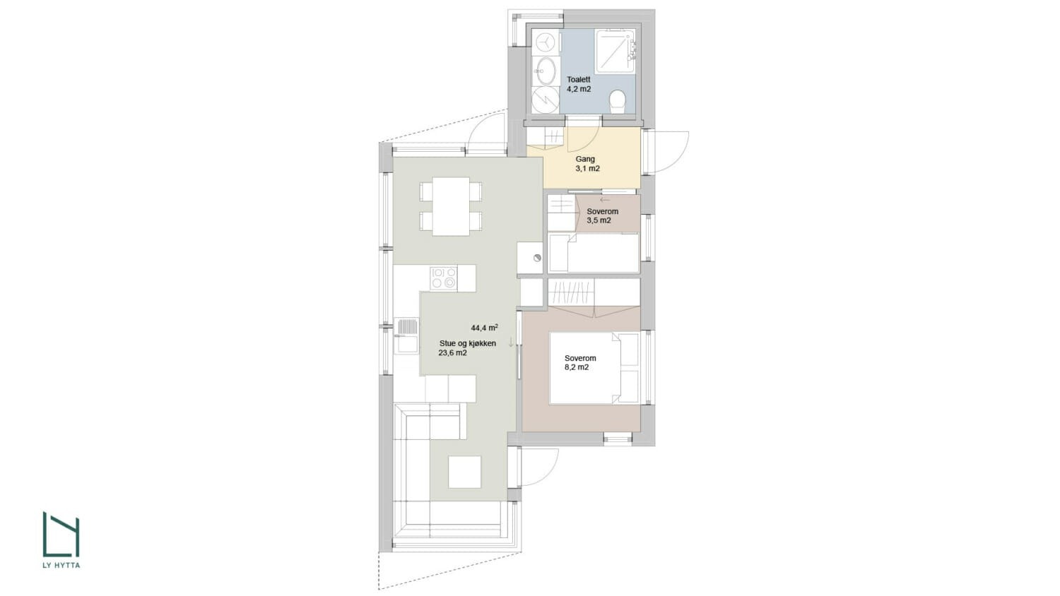 Plantegning - LY Hytta - Fri 4 Galleribilde