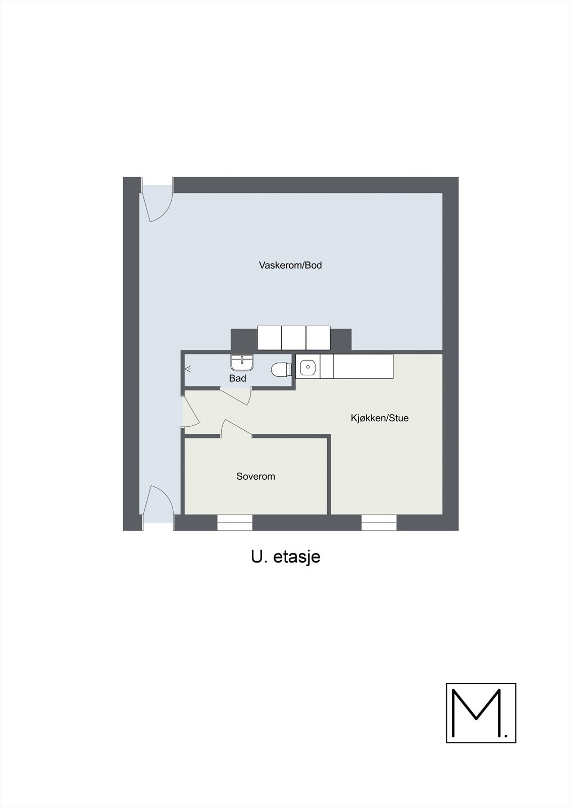 Plantegning kjeller etasjen. Galleribilde