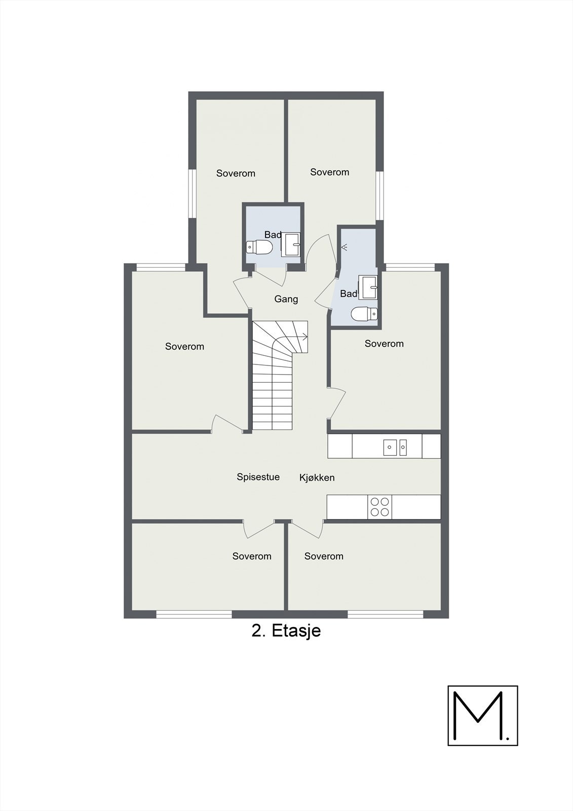 Plantegning 2. etasje Galleribilde