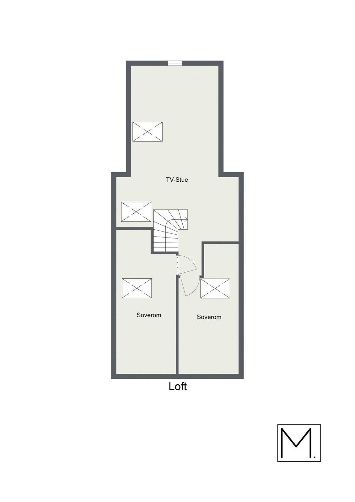 Plantegning loft etasjen. Galleribilde